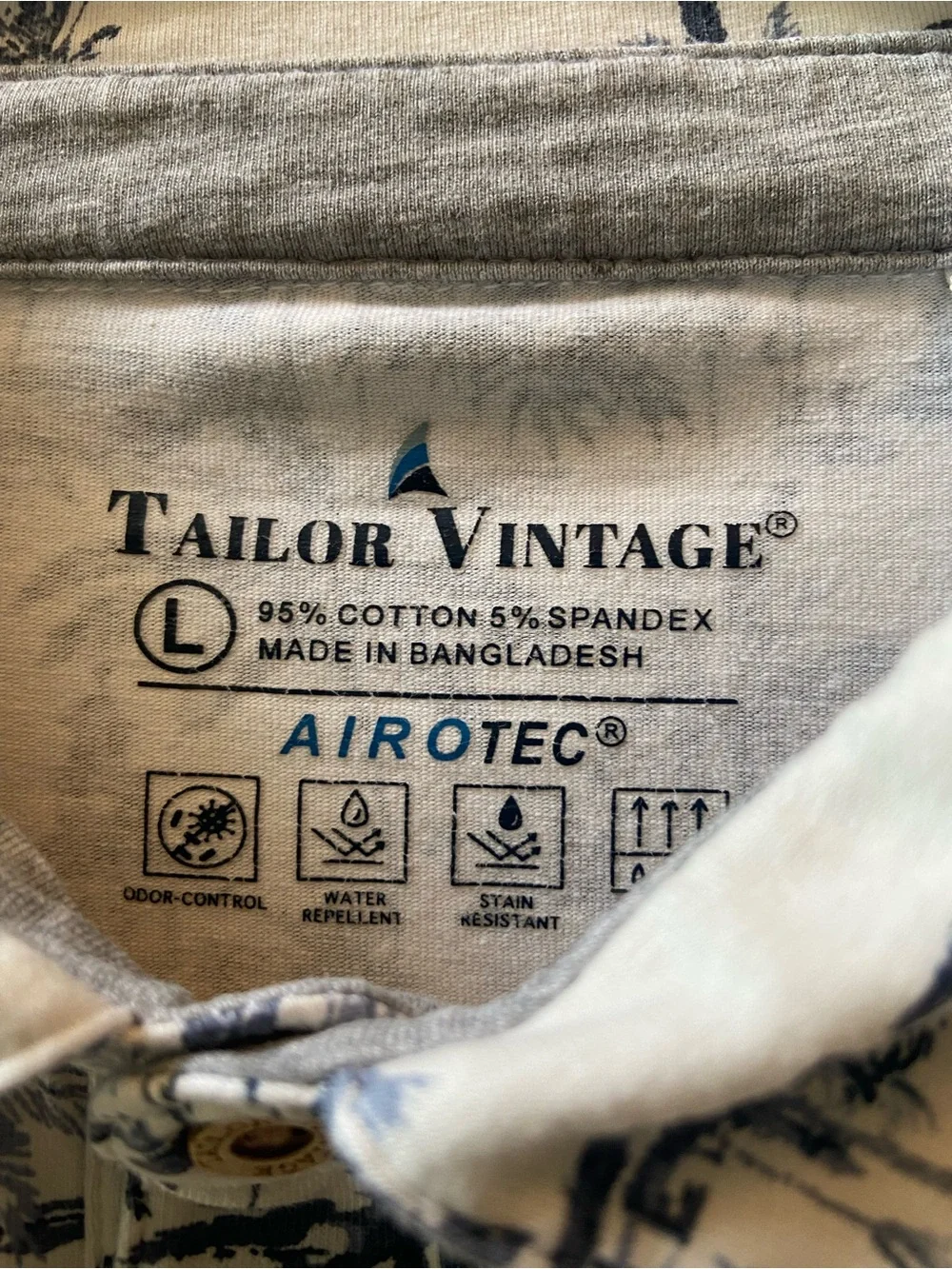 Tailor Vintage Palm Tree Polo Size Large